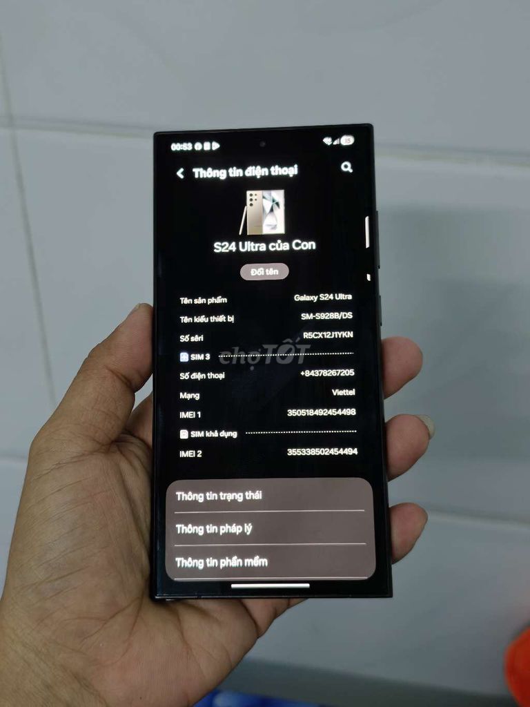 Samsung Galaxy S24 Ultra 256GB Đen 2 sim. Mua bán Điện thoại tại Quận Bình Tân Tp Hồ Chí Minh được đăng bởi Nguyễn Thanh hình 1