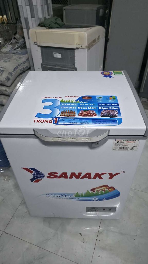 Tủ đông Sanaky 100 lít Trắng. Mua bán Tủ lạnh tại Thành phố Mỹ Tho Tiền Giang được đăng bởi HÀNG QUA SỬ DỤNG hình 1