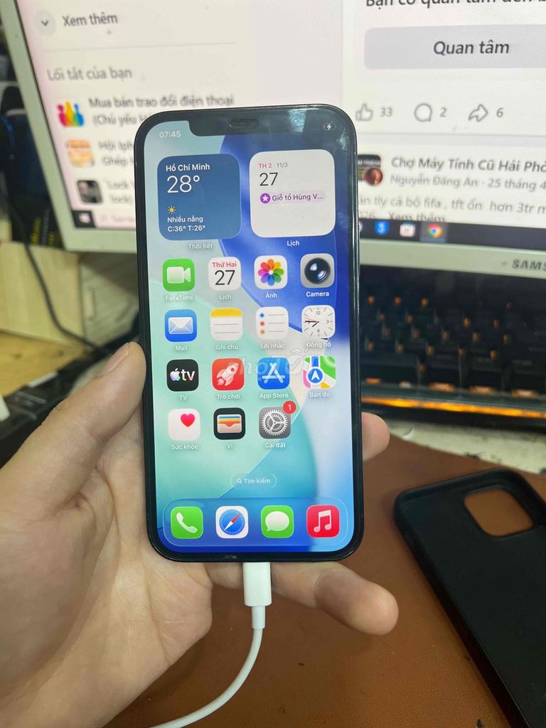 Apple iPhone 12 Pro 128GB lock xanh 98% zin all. Mua bán Điện thoại tại Quận Lê Chân Hải Phòng được đăng bởi hoang anh hình 1
