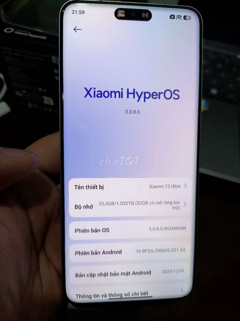 Xiaomi 15 Ultra 1TB Bạc. Mua bán Điện thoại tại Quận Hải Châu Đà Nẵng được đăng bởi Lieu Hoai Nam hình 1