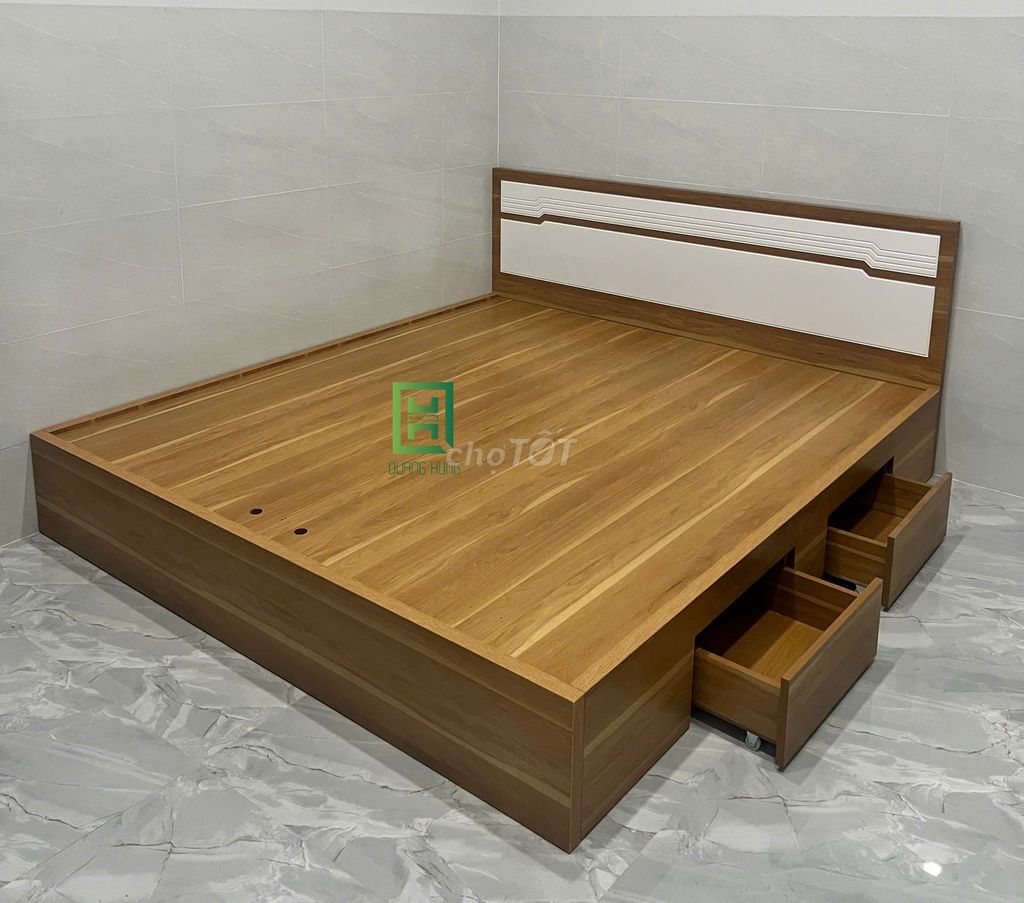 Giường ngủ Gỗ MDF Vàng, Nâu 1m2x2m. Mua bán Giường, chăn ga gối nệm tại Thành phố Thuận An Bình Dương được đăng bởi Nội Thất Quang Hùng TD hình 1