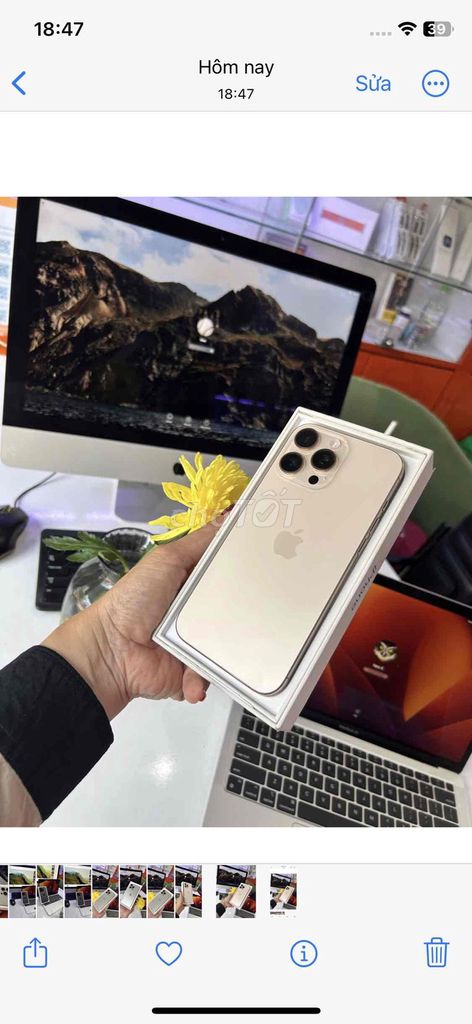 16 Pro Max 1TB Vàng qtế nhật có sim vật lý pin91%. Mua bán Điện thoại tại Quận 3 Tp Hồ Chí Minh được đăng bởi Nam Á Mobile hình 1