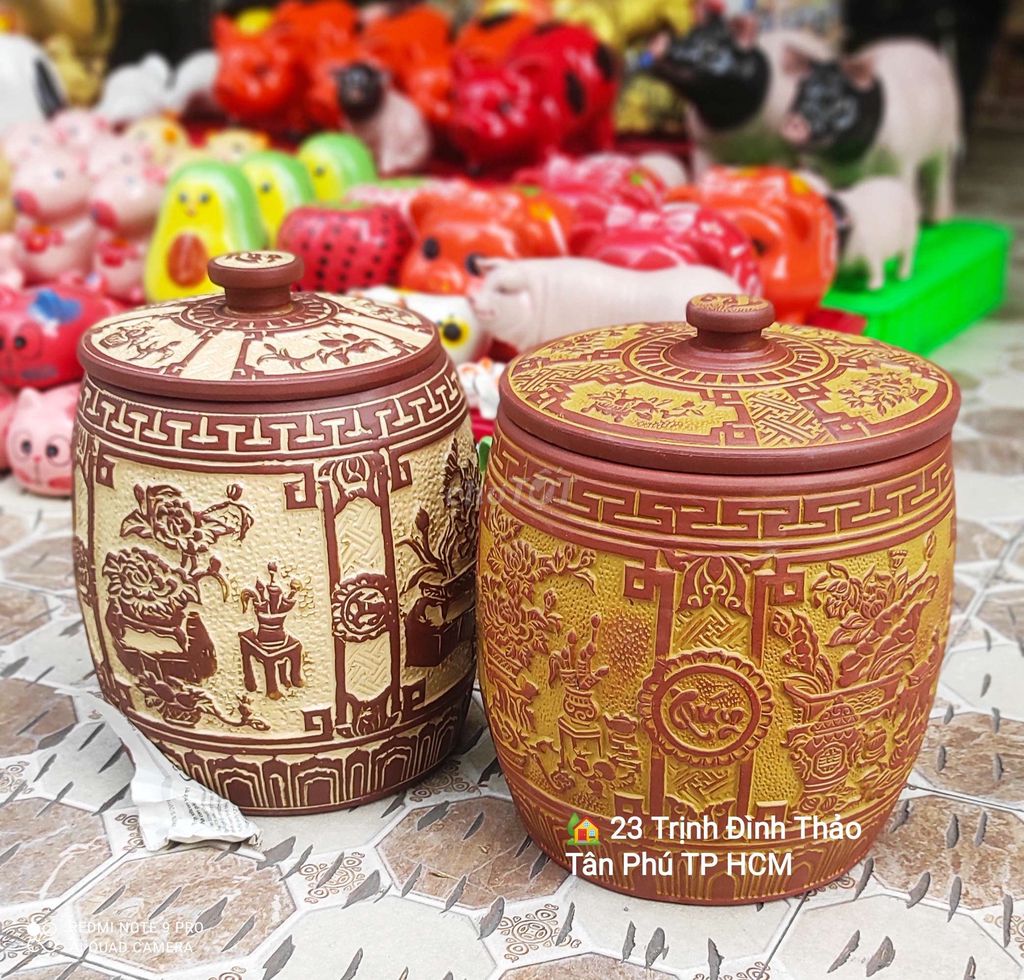 Hũ đựng gạo Gốm 10kg Nâu vàng. Mua bán Nội thất, đồ gia dụng khác tại Huyện Cần Giuộc Long An được đăng bởi Gốm Sứ Hà Thành hình 1