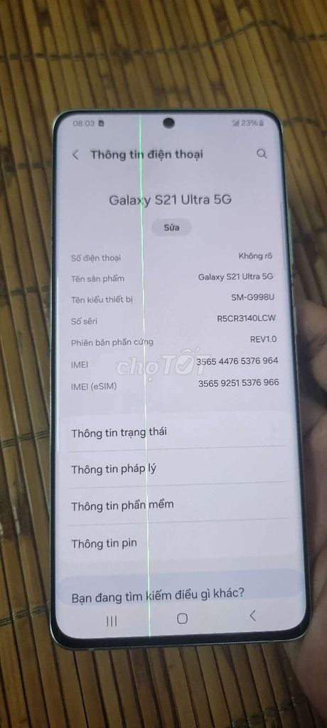Samsung S21 Ultra 5G . Mua bán Điện thoại tại Quận Bình Tân Tp Hồ Chí Minh được đăng bởi Anh Tuấn hình 1