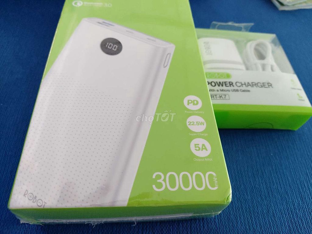 Sạc dự phòng Robot RT30 30000mAh Trắng 22.5W. Mua bán Phụ kiện (Màn hình, Chuột...) tại Thành phố Sa Đéc Đồng Tháp được đăng bởi Thanh Hau hình 1