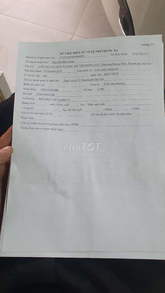 2006 Tôi không rõ - 21800 km. Mua bán Ô tô tại Quận Hoàng Mai Hà Nội được đăng bởi nguyên Đức đỉnh hình 6