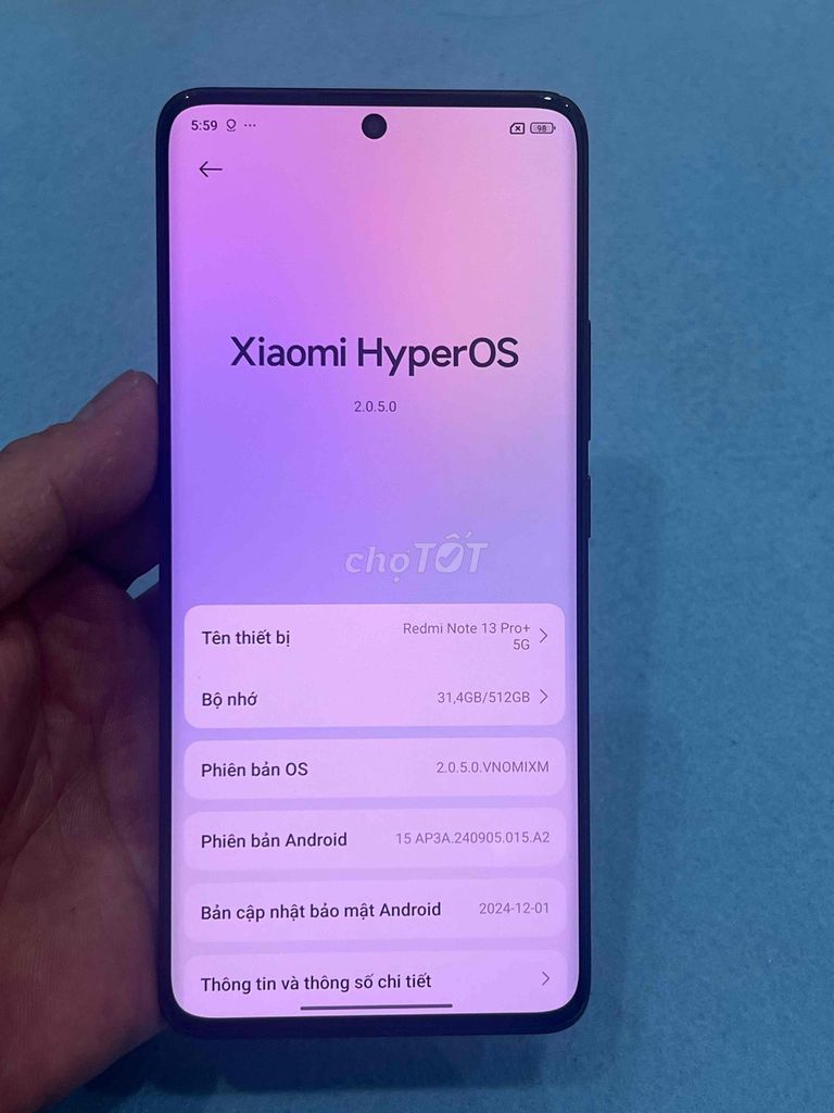 Xiaomi Redmi Note13Pro+, 16/512, đen, QT. Mua bán Điện thoại tại Quận Hoàng Mai Hà Nội được đăng bởi Nguyennoi hình 1