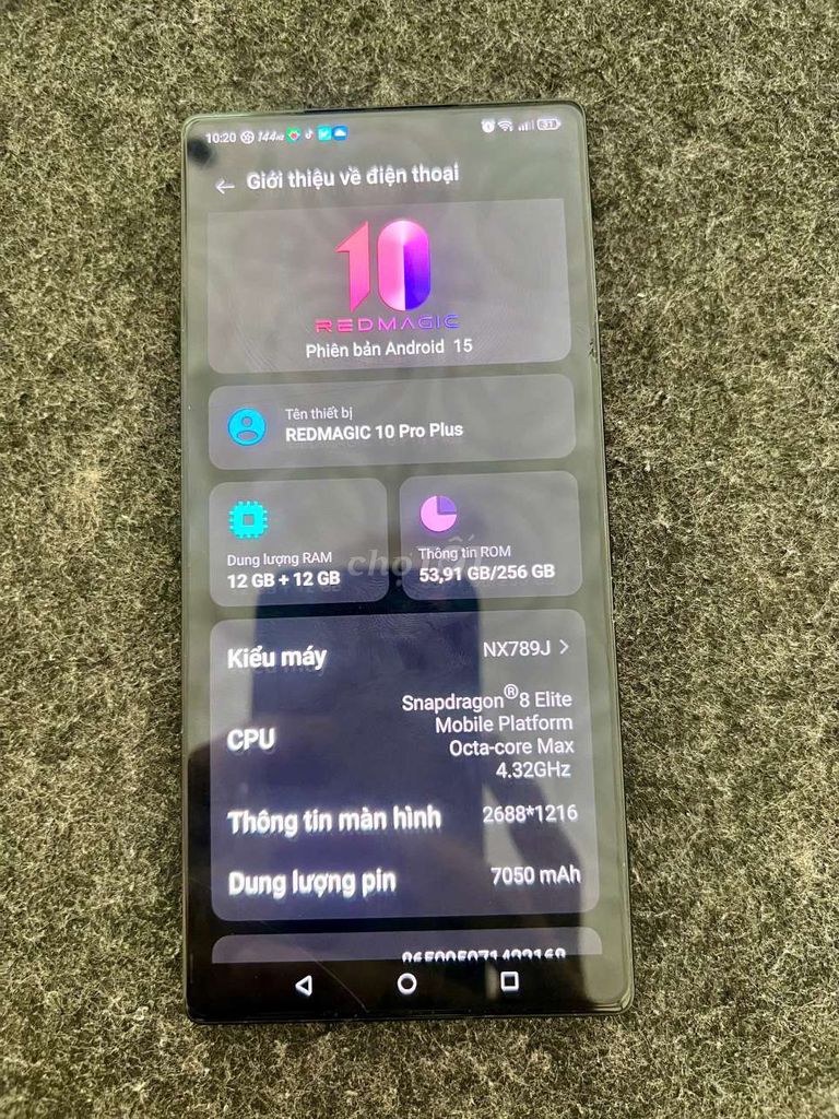 Nubia Red Magic 10 Pro 12/256GB Đen. Mua bán Điện thoại tại Huyện Long Thành Đồng Nai được đăng bởi Cầm Đồ Quang Việt hình 1