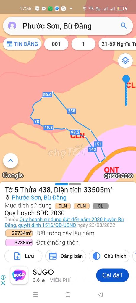3.35 hec cần bán gấp mặt tiền đường nhựa, view hồ Thác mơ được lên thổ. Mua bán đất tại Huyện Bù Đăng Bình Phước được đăng bởi Huynh thi ngoc bich hình 2
