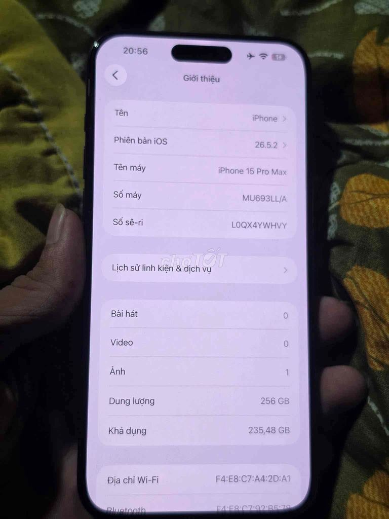 Apple iPhone 15 Pro Max 256GB Đen. Mua bán Điện thoại tại Huyện Tiên Du Bắc Ninh được đăng bởi Truong hình 1
