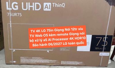 TV 4K LG 75UR7550 75in 4K Giọng Nói BảoHành 6/2027