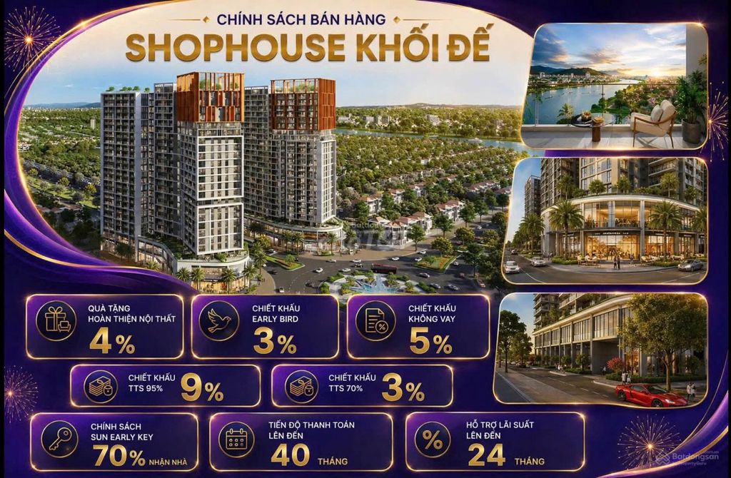 SHOPHOUSE KHỐI ĐẾ KINH DOANH  CORA TOWER, SPANA TOWER, S-LIGHT TOWER