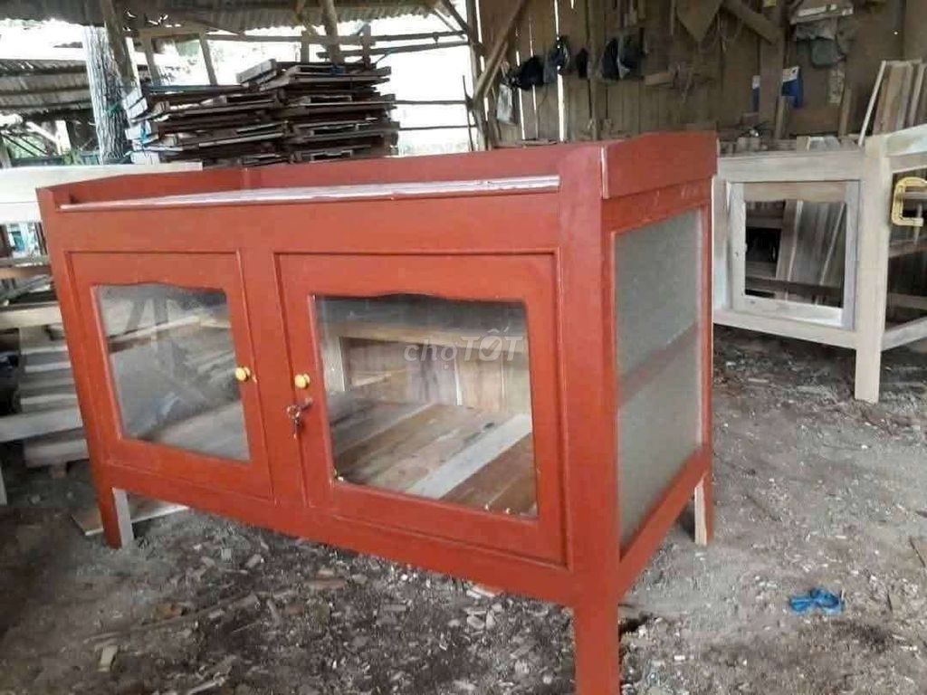 Tủ bếp gas Gỗ tạp Nâu đỏ 1m2x80x60. Mua bán Tủ, kệ gia đình tại Huyện Chợ Mới An Giang được đăng bởi Nguyễn Ái Vi hình 1