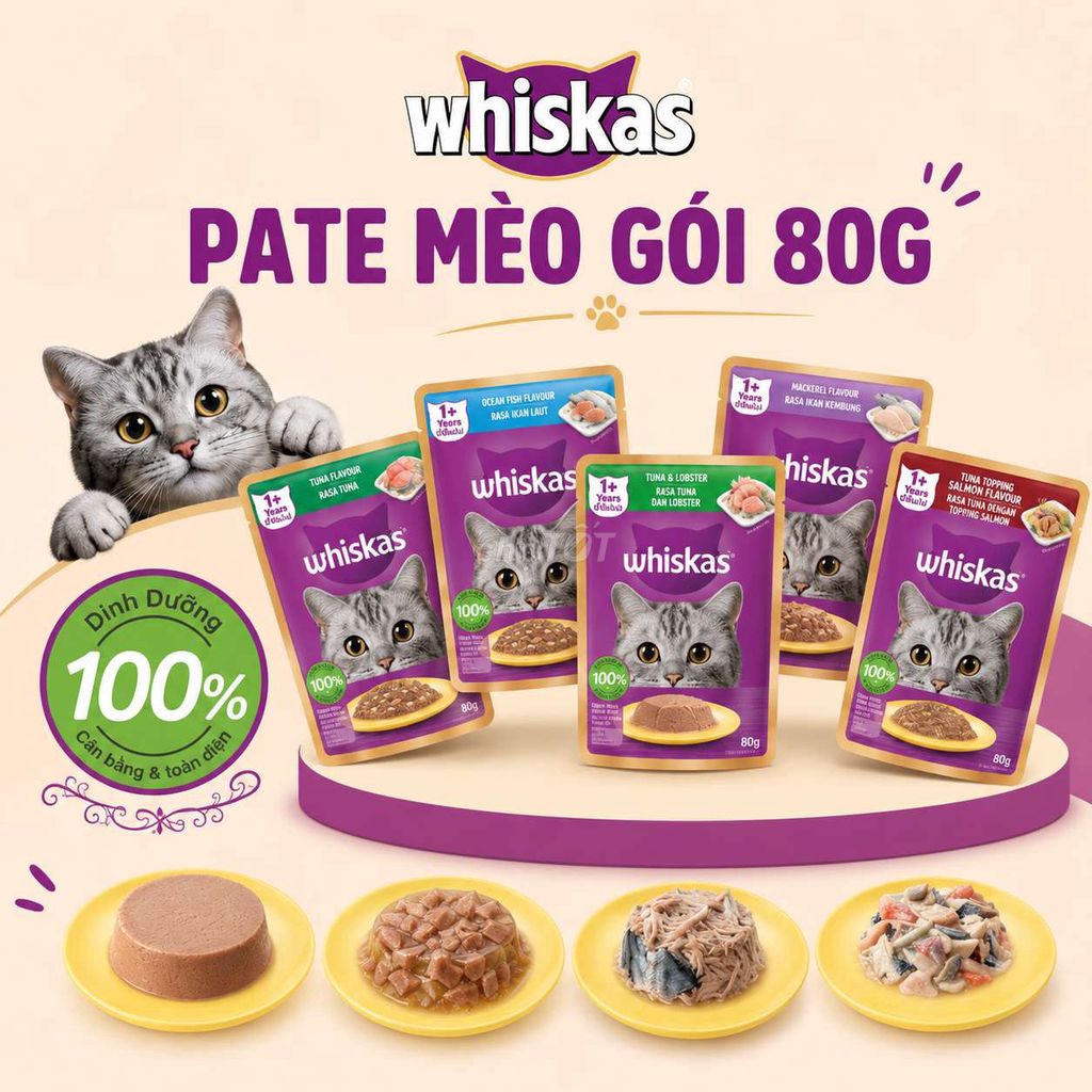 Whiskas Pate Mèo Đa Dạng 80g. Mua bán Phụ kiện, Thức ăn, Dịch vụ tại Quận Ngũ Hành Sơn Đà Nẵng được đăng bởi Ngọc Phạm hình 1