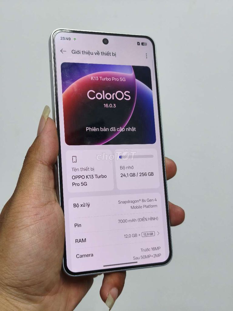 Oppo K13 Turbo Pro 256GB Bạc. Mua bán Điện thoại tại Quận Thanh Xuân Hà Nội được đăng bởi Thành Phone hình 1