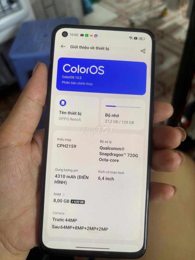 OPPO Reno 5 128GB Đen. Mua bán Điện thoại tại Quận Bình Tân Tp Hồ Chí Minh được đăng bởi Đường Minh hình 1