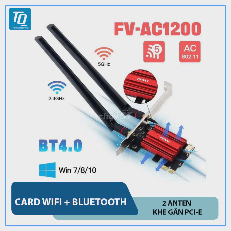 Card Wifi Bluetooth Fenvi FV-AC1200 PCI-E. Mua bán Linh kiện (RAM, Card...) tại Quận Thanh Khê Đà Nẵng được đăng bởi  LAPTOP pc  hình 1