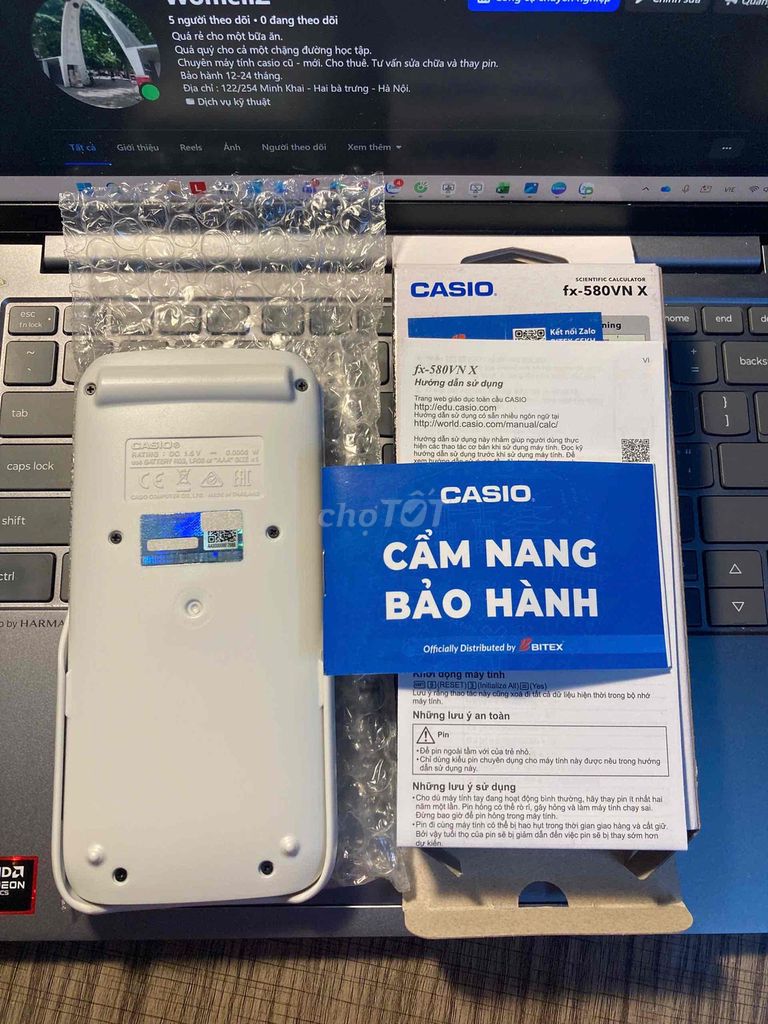 Máy tính khoa học Casio fx-580VN X mới 100%. Mua bán Đồ dùng văn phòng tại Quận Hai Bà Trưng Hà Nội được đăng bởi Tech com hình 1
