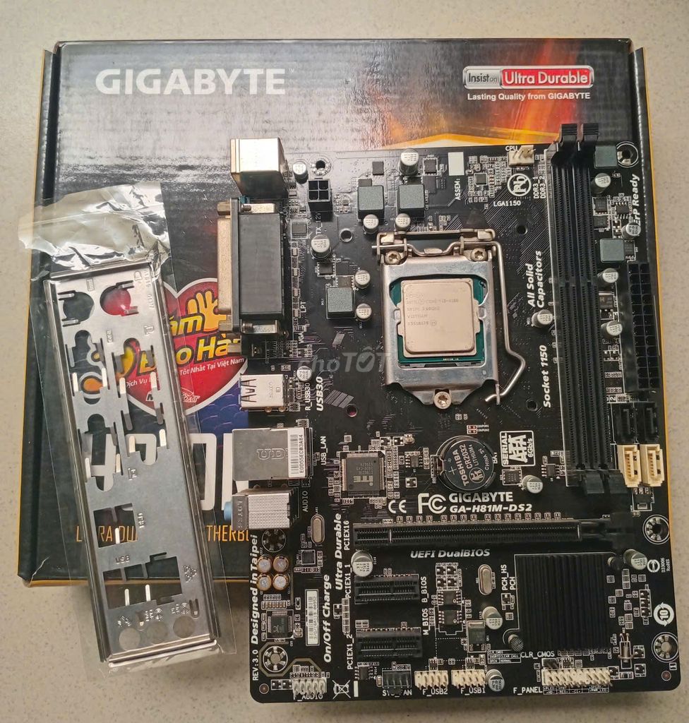 Combo Gigabyte H81M DS2 + CPU I3 4160