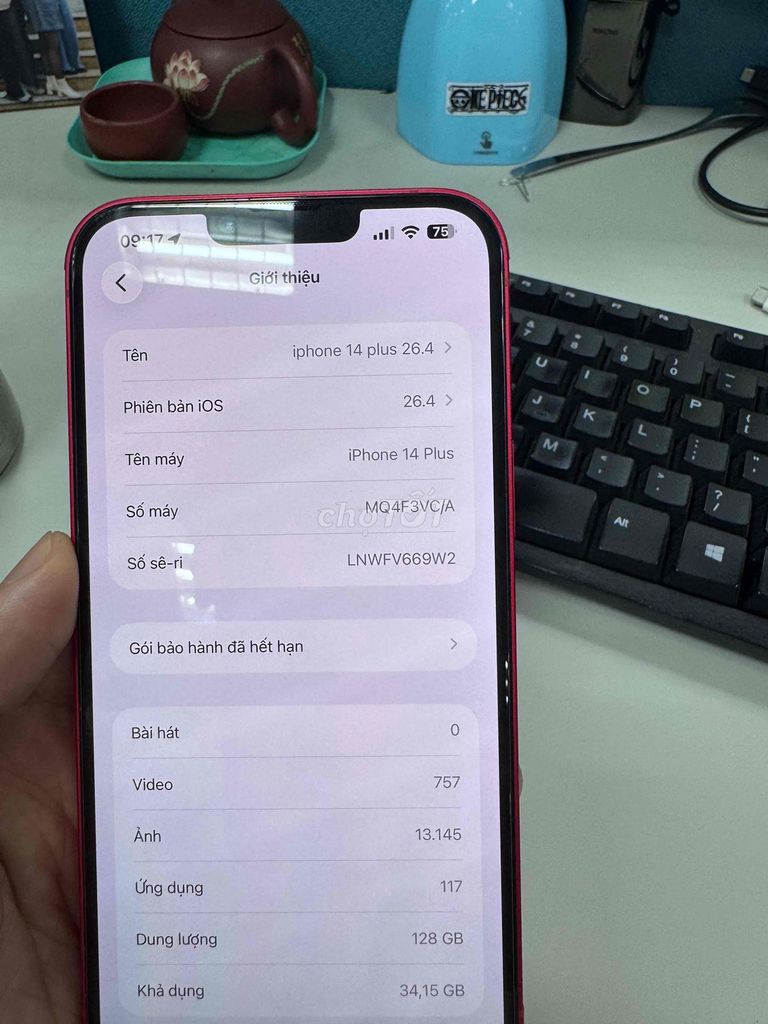 Apple iPhone 14 Plus 128GB Đỏ. Mua bán Điện thoại tại Thành phố Vĩnh Yên Vĩnh Phúc được đăng bởi Sum hình 1