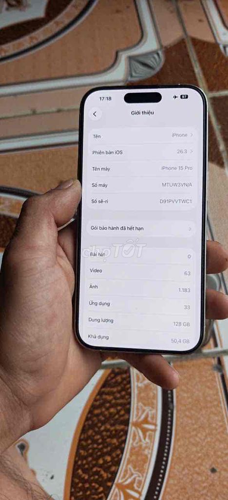 Apple iPhone 15 Pro 128GB Trắng VNA. Mua bán Điện thoại tại Huyện Thiệu Hóa Thanh Hóa được đăng bởi Hương hình 1