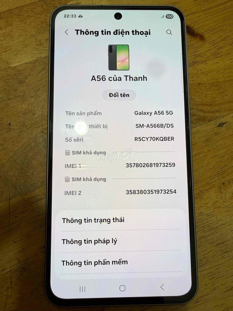 thanh ly Galaxy A56 5G Xám. Mua bán Điện thoại tại Thành phố Dĩ An Bình Dương được đăng bởi Cầm Đồ Lê Huy hình 1