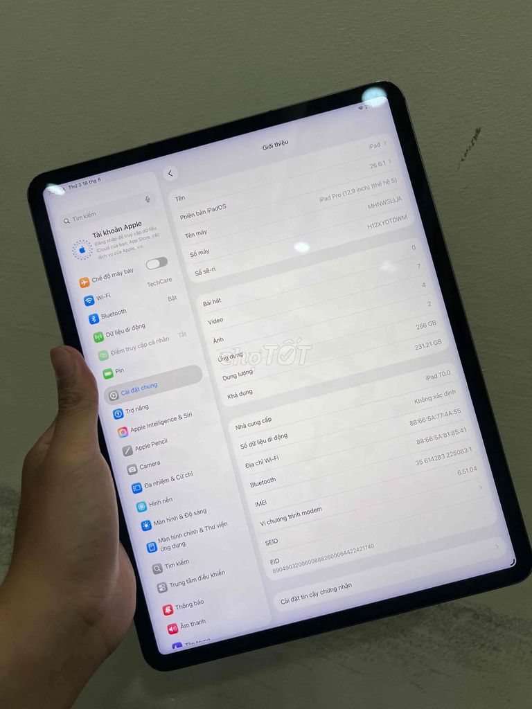 iPad Pro M1 12.9” 256GB 5G Pin 100. Mua bán Máy tính bảng tại Quận Tân Bình Tp Hồ Chí Minh được đăng bởi TechCare hình 1