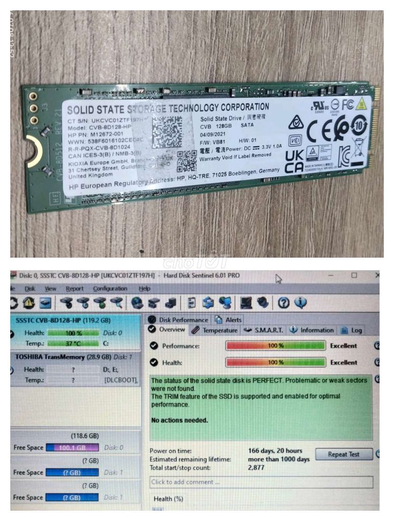 SSD SSSTC 120GB M.2 Sata - 350k (KO TRẢ GIÁ). Mua bán Linh kiện (RAM, Card...) tại Huyện Hóc Môn Tp Hồ Chí Minh được đăng bởi Nguyễn Hữu Thịnh hình 1