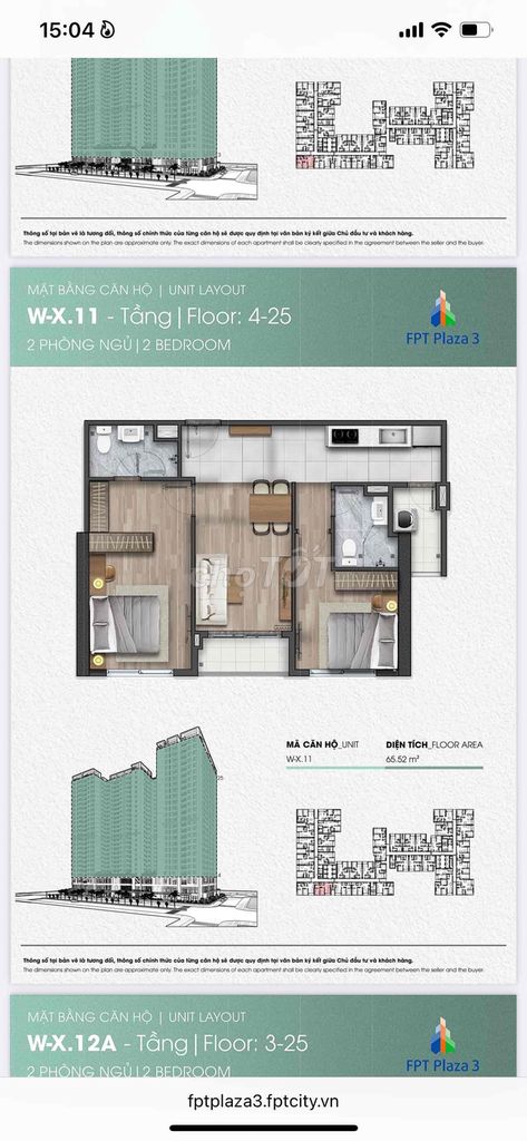 🌿 2PN Full Nội Thất FPT Plaza 3 – Hướng Nam Mát Mẻ – Chỉ 12 Triệu/Thán