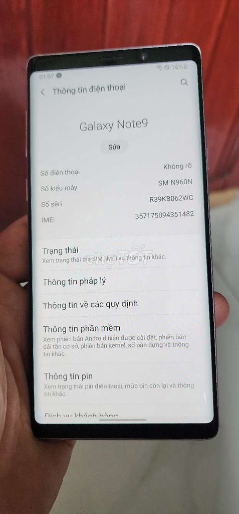  Note 9 6GB/128GB.zin nguyên.( Lỗi cổ cáp ). Mua bán Điện thoại tại Thành phố Thủ Dầu Một Bình Dương được đăng bởi Lê Quang Khôi hình 1
