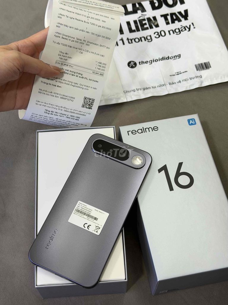 Realme 16 5G 256GB Xám Mới 100% Chính Hãng Bill DD. Mua bán Điện thoại tại Quận 8 Tp Hồ Chí Minh được đăng bởi TRƯỜNG MOBILE  hình 1