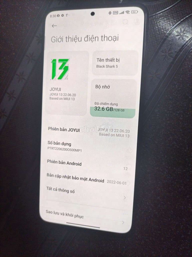 Black Shark 5 128GB Đen Đã dùng. Mua bán Điện thoại tại Quận Bình Thạnh Tp Hồ Chí Minh được đăng bởi Hung Diep hình 1
