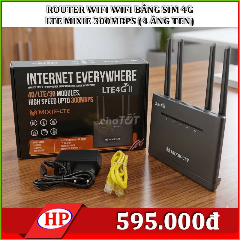 Router WiFi Mixie LTE4G II Đen 300Mbps 4G. Mua bán Phụ kiện (Màn hình, Chuột...) tại Quận Ninh Kiều Cần Thơ được đăng bởi GIA DỤNG VÀ ĐIỆN TỬ HIỆP PHÁT CẦN THƠ hình 1