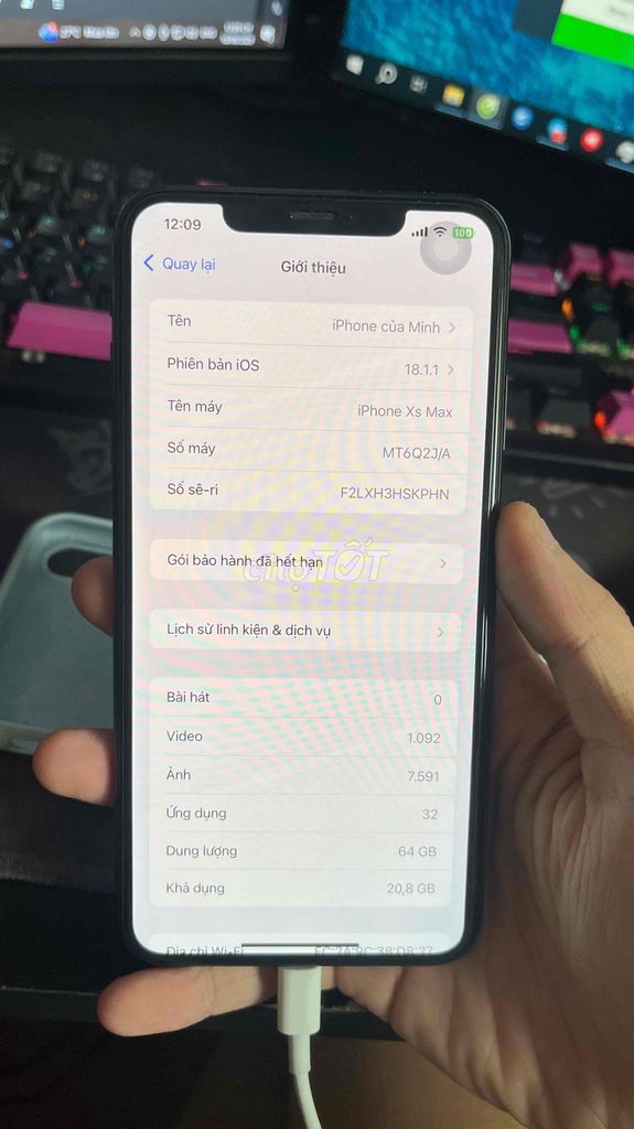Apple iPhone Xs Max 64GB Đen Like New. Mua bán Điện thoại tại Quận Hoàng Mai Hà Nội được đăng bởi Minh hình 1