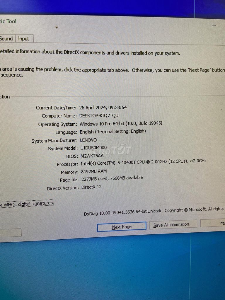 PC MINI LENOVO M70Q GEN 2 (i5-10400T/8G/256G)