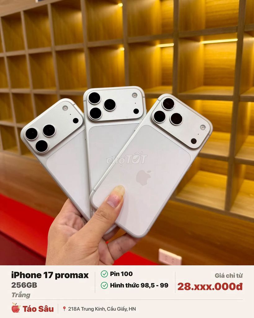 Apple iPhone 17 Pro Max 256GB Trắng 98.5-99%. Mua bán Điện thoại tại Quận Cầu Giấy Hà Nội được đăng bởi Hội Đồ Điện Tử hình 1