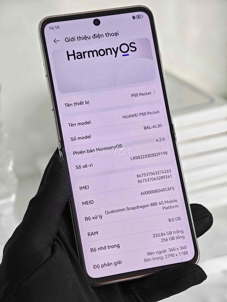 Huawei P50 Pocket 256GB Trắng. Mua bán Điện thoại tại Thành phố Đà Lạt Lâm Đồng được đăng bởi Lộc Lá Mô Bai hình 1