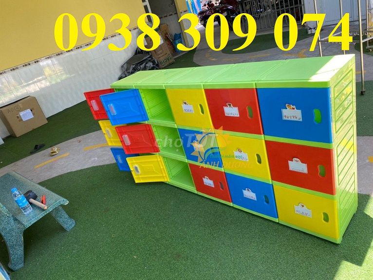 Tủ đựng cặp, tủ nhựa đựng balo trẻ em chia theo ô. Mua bán Mẹ và bé tại Huyện Đạ Tẻh Lâm Đồng được đăng bởi Thu Hường hình 1