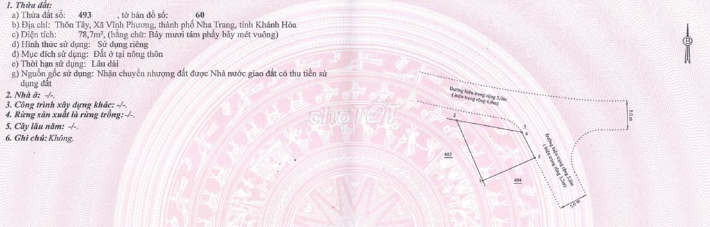 Chính chủ bán lô đất mặt tiền thôn Tây, đường Ô tô