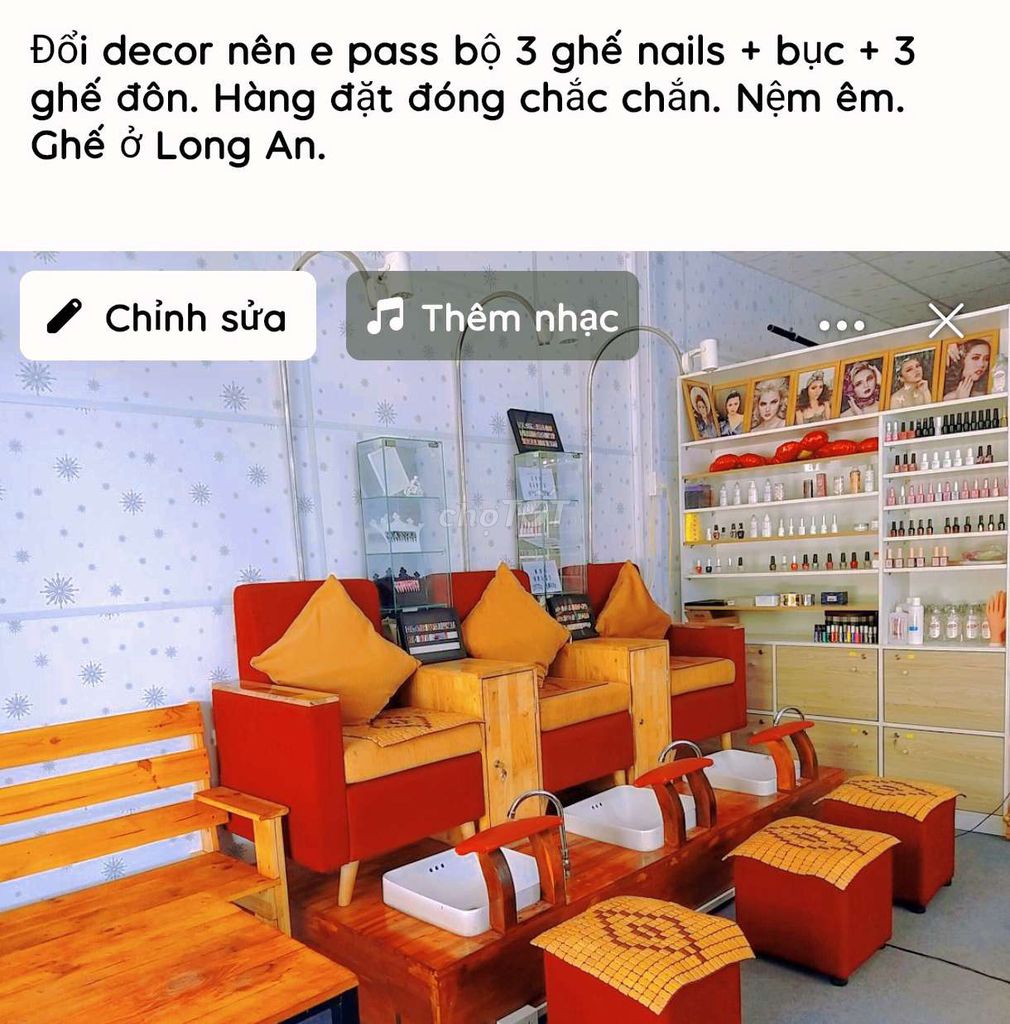 Bộ ghế làm móng Gỗ, Vải. Mua bán Bàn ghế tại Huyện Châu Thành Long An được đăng bởi Henri hình 1