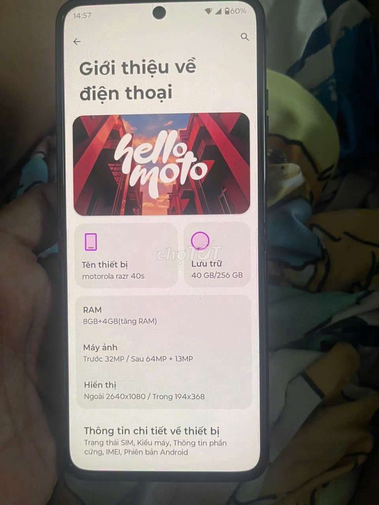 Motorola Razr 40s 256GB Tím Nguyên zin đẹp. Mua bán Điện thoại tại Huyện Bình Chánh Tp Hồ Chí Minh được đăng bởi Hùng Lê hình 1