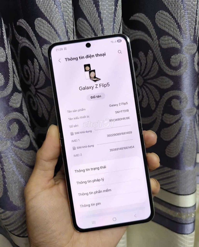 Samsung Galaxy Z Flip5 256GB Trắng 1 sọc mờ. Mua bán Điện thoại tại Thành phố Biên Hòa Đồng Nai được đăng bởi Thông hình 1