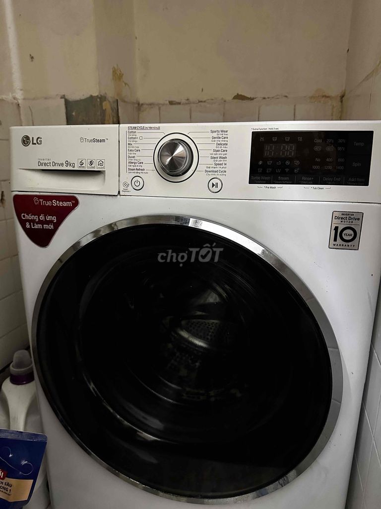 Máy giặt LG 9kg đời cao còn đẹp ít sử dụng
