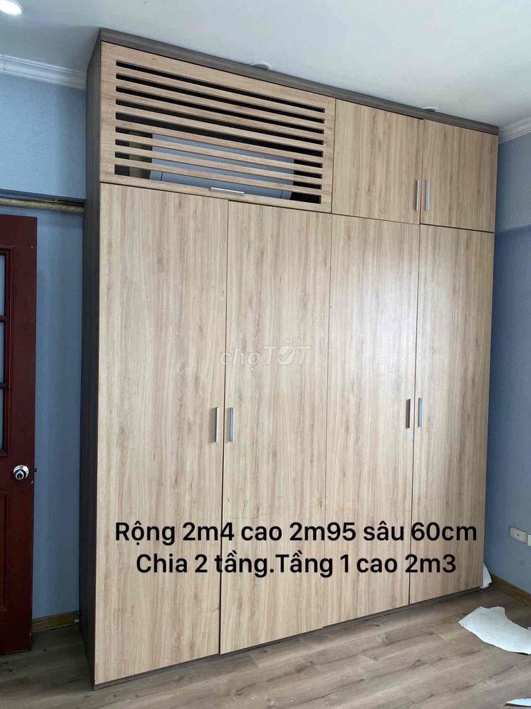 Tủ quần áo gỗ MDF 2m4x2m95. Mua bán Tủ, kệ gia đình tại Quận Hà Đông Hà Nội được đăng bởi thu hien nguyen hình 1