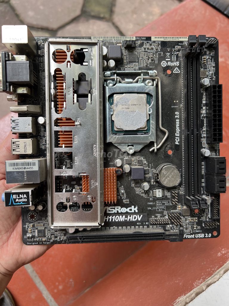 Mainboard ASRock H110M-HDV, CPU i3-7100. Mua bán Linh kiện (RAM, Card...) tại Quận Tây Hồ Hà Nội được đăng bởi MayTinhGiaReHaNoi hình 1