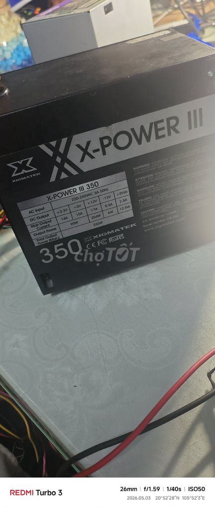 Nguồn máy tính Xigmatek X-POWER III 350. Mua bán Linh kiện (RAM, Card...) tại Huyện Thường Tín Hà Nội được đăng bởi Đức Thịnh Nguyễn hình 1