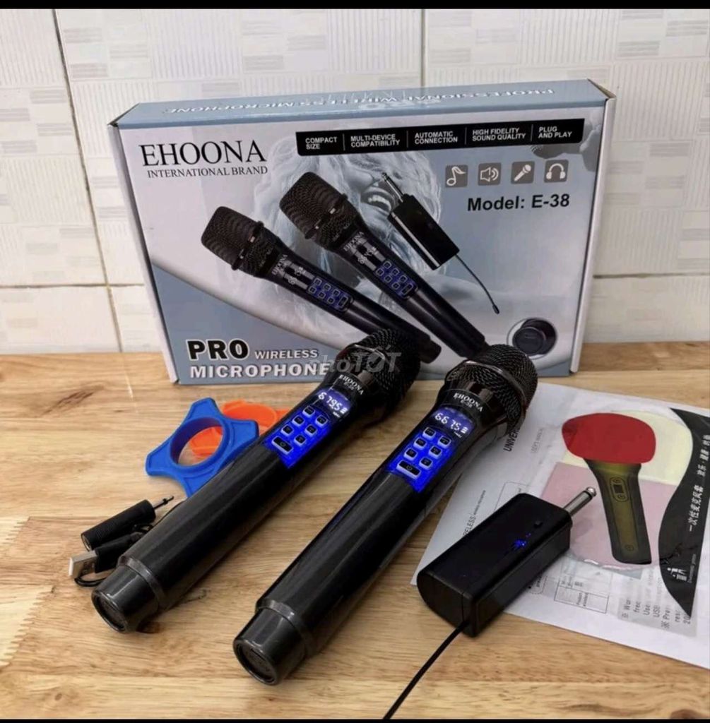 Micro karaoke Ehoona E-38 Đen Không dây. Mua bán Tivi, Âm thanh tại Thành phố Dĩ An Bình Dương được đăng bởi Linh Phan hình 1