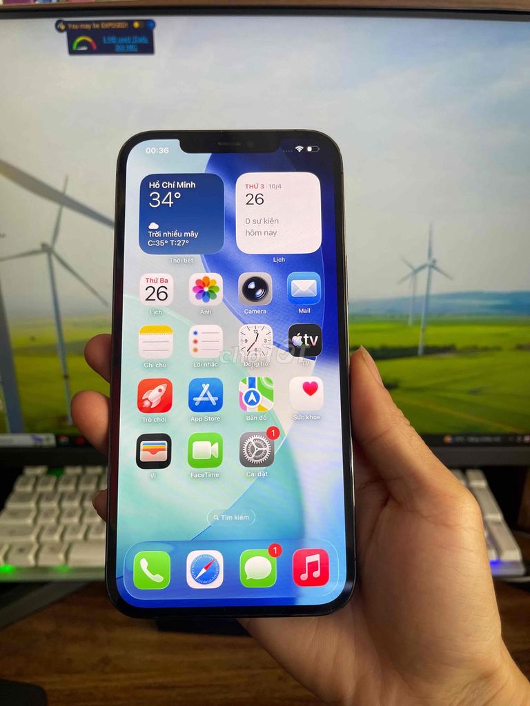 12 Pro Max 128GB Lock Mỹ Zin áp Sẵn Sim ghép. Mua bán Điện thoại tại Quận Lê Chân Hải Phòng được đăng bởi Huy Tưởng Mobile hình 1