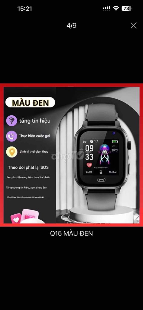 Đồng hồ thông minh Q15 Đen Unisex. Mua bán Thiết bị đeo thông minh tại Quận Bắc Từ Liêm Hà Nội được đăng bởi Nguyễn Quỳnh Anh hình 1