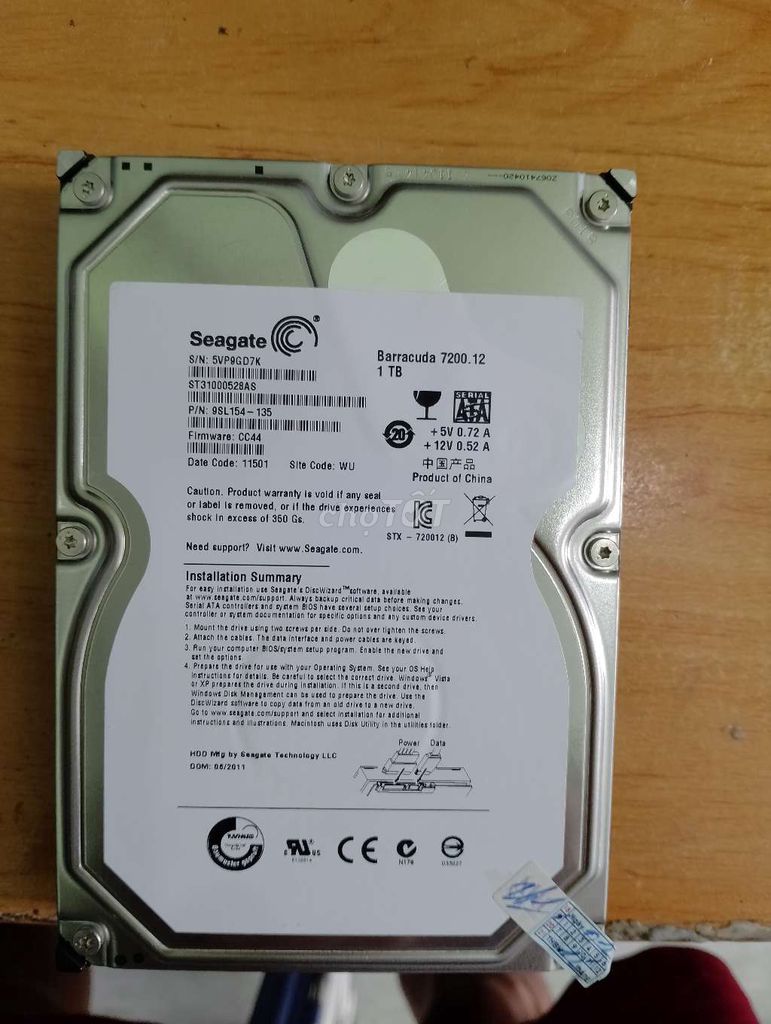 ổ cứng pc 1T sức khỏe 100%,. Mua bán Linh kiện (RAM, Card...) tại Quận 11 Tp Hồ Chí Minh được đăng bởi Cường hình 1